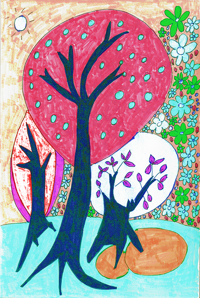 Abstract Whimsical Trees  Print