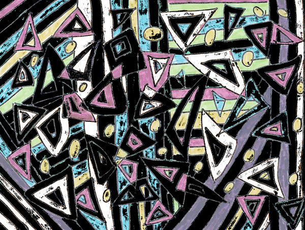 Abstract Funky Distressed Triangles Print
