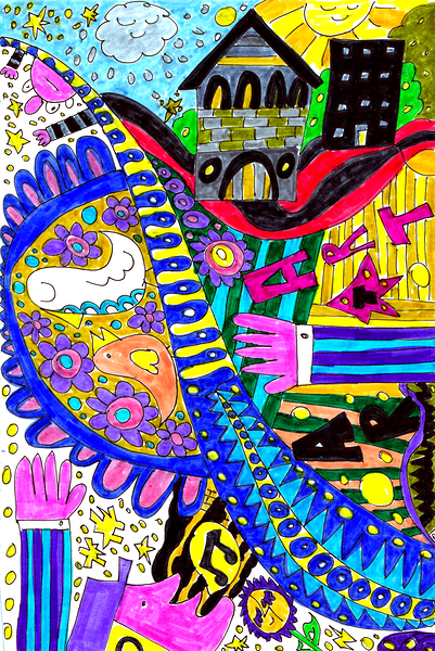 Abstract Doodle Creativity Print