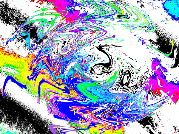 Abstract Swirling Chaotic Colours Print