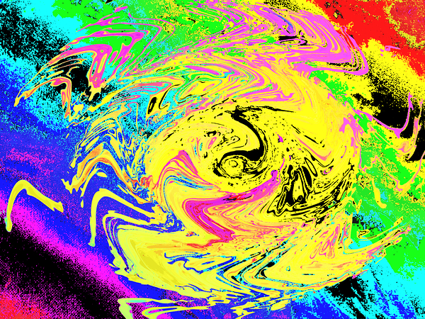 Abstract Swirling Psychedelic Colours Print