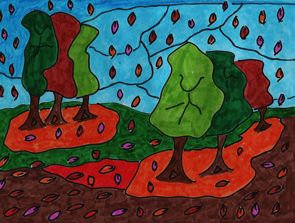 Abstract Vibrant Autumn Dreamscape Print