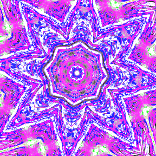 Abstract Bold Kaleidoscope Star Print