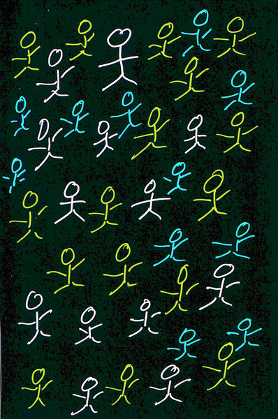 Abstract Stick Figures Too Print