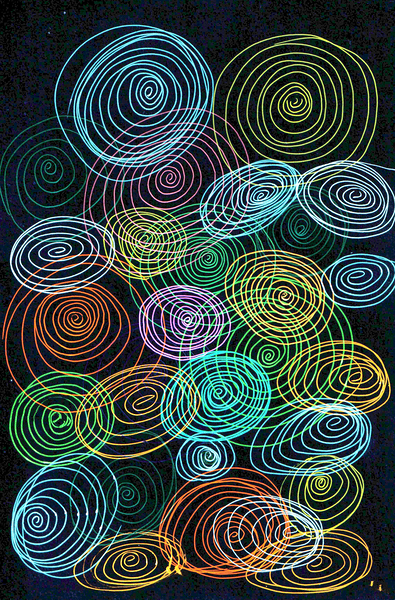 Abstract Colourful Spirals Print