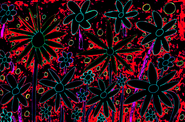 Abstract Lively Blossoms Print