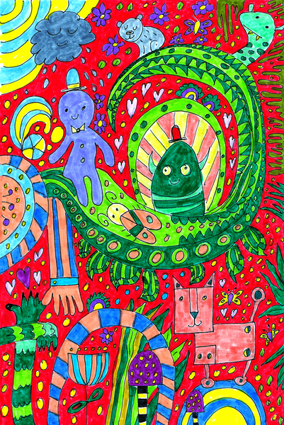 Abstract Doodles Imagination Print