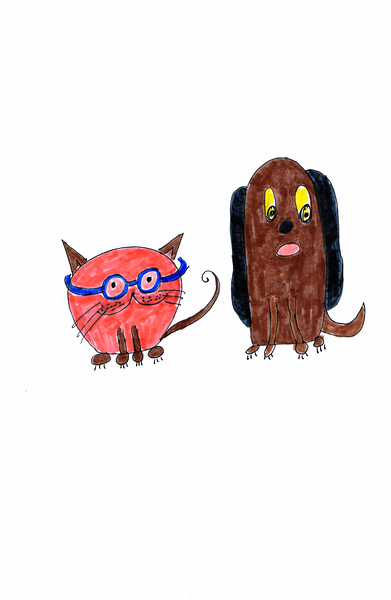 Abstract Cat and Dog Print