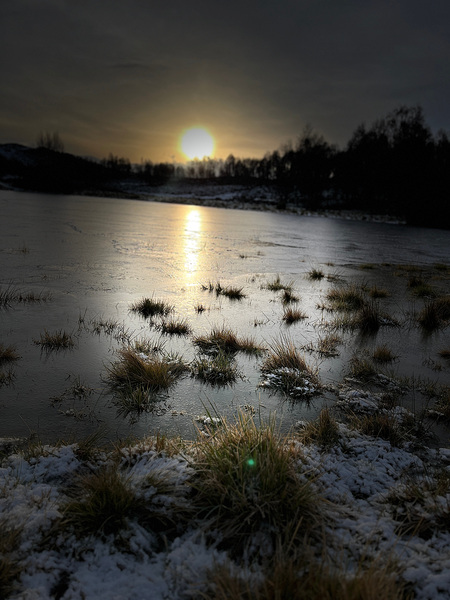 Winters Sun Light Kiss for the Scottish Highlands Print
