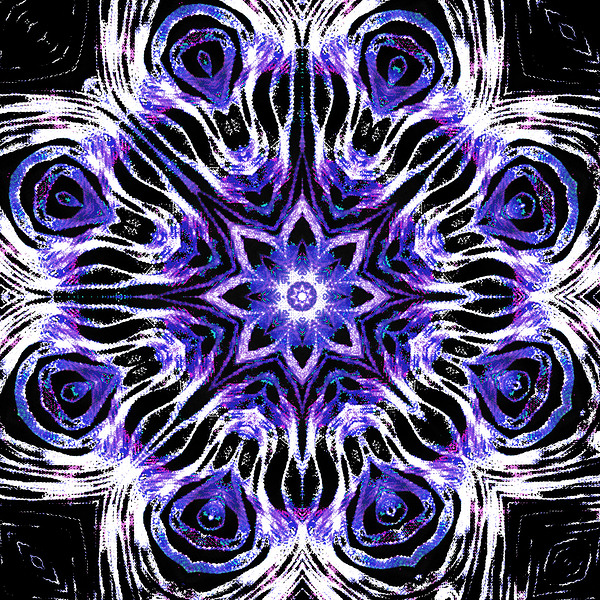 Abstract Symmetrical Purple and White Print