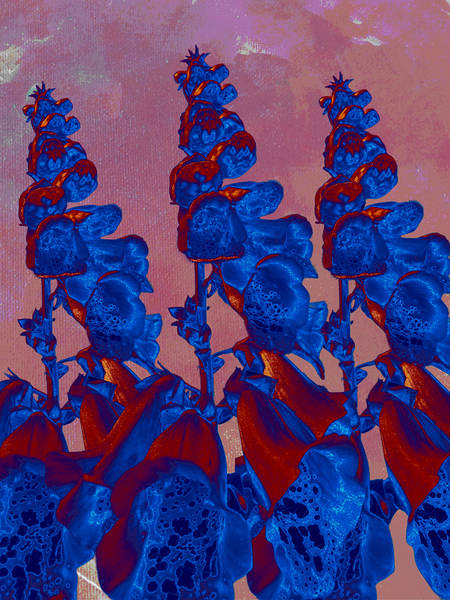 Abstract Vibrant Foxgloves on an Abstract Background Print