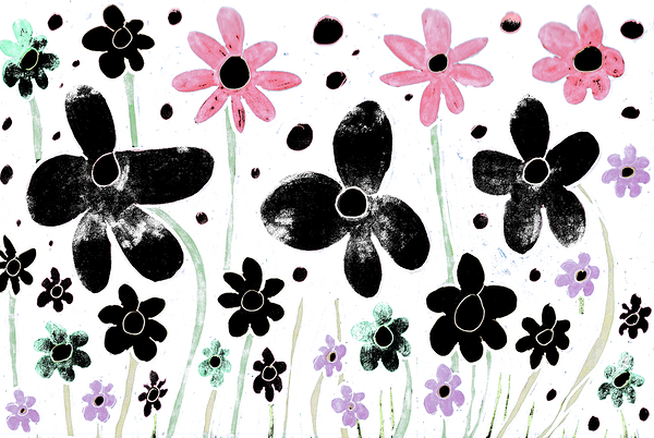 Abstract Whimsical Garden Print