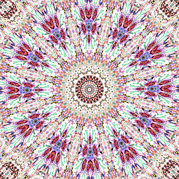 Abstract Kaleidoscope Mandala Pattern Red and Pink Print