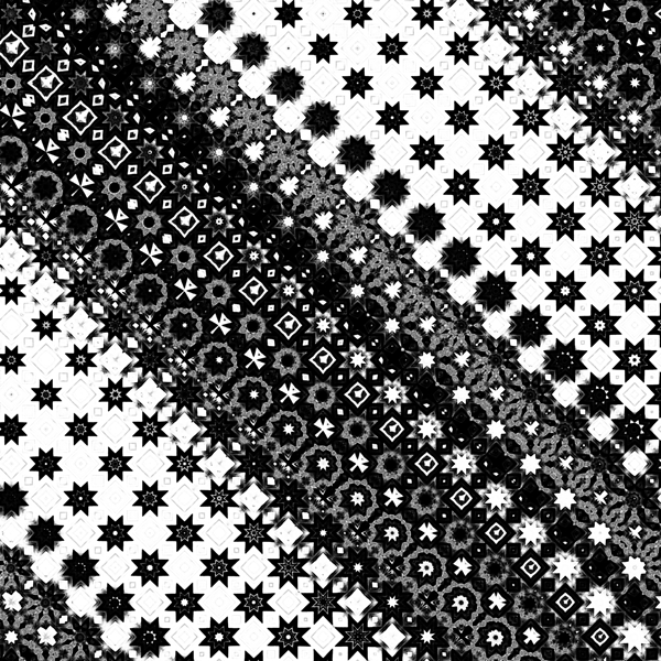 Abstract Black and White Shapes Print
