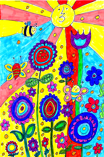 Abstract Doodle Nature Print