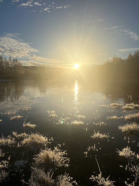 Winters Sun Reflection in the Scottish Highlands Print