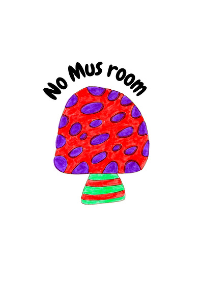 Abstract No Mus room Black Text Version Print