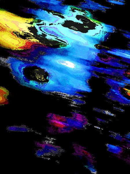 Abstract Vibrant Yellow and Blue Print