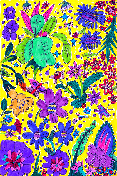 Abstract Floral Display Print