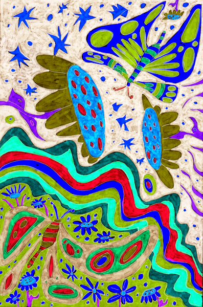 Abstract Large Butterflies Print