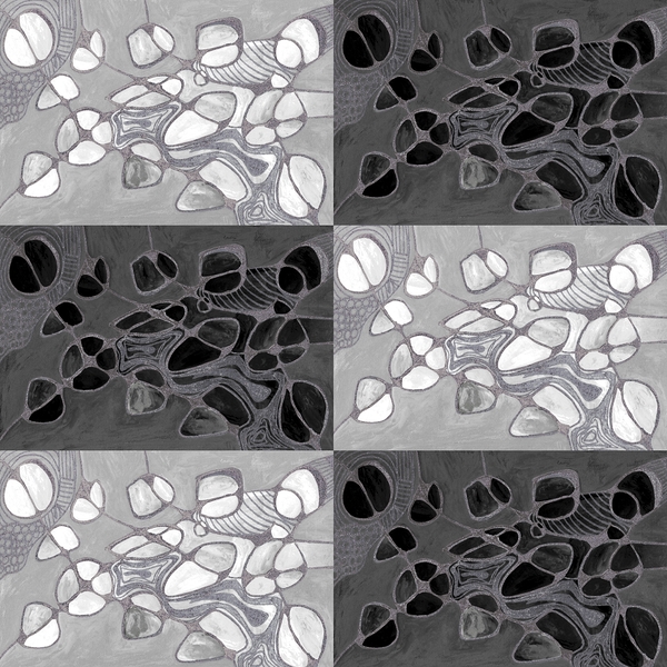 Abstract Monochrome Neurographic Design Print