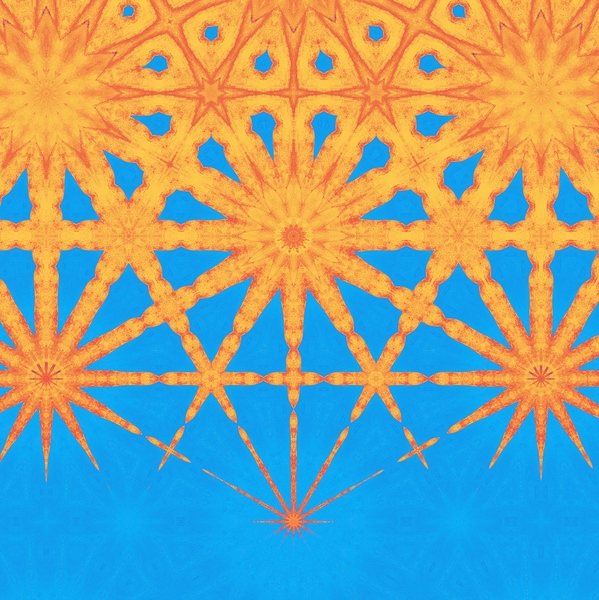 Abstract Tango and Turquoise Print