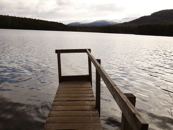  Loch an Eilein Jetty in the Scottish Highlands Impressionistic Version Print