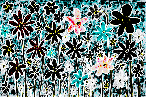 Abstract Textured Flora Display Print