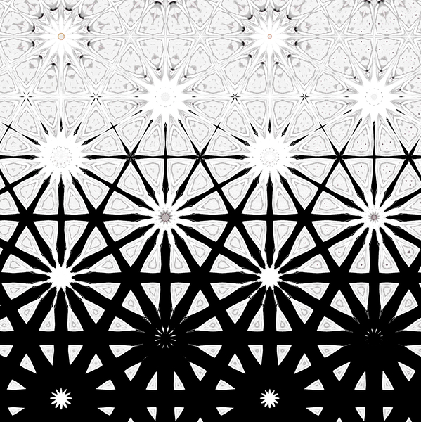 Abstract Black and White Stars Design Print