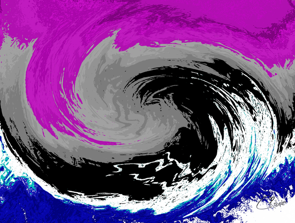 Abstract  Vivid Swirling Melting Forest  Print