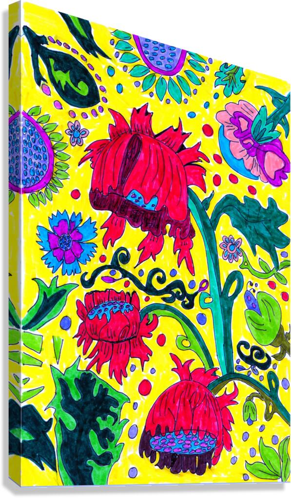 Abstract Poppy Flowers Canvas Print