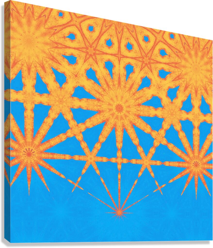 Abstract Tango and Turquoise Canvas Print