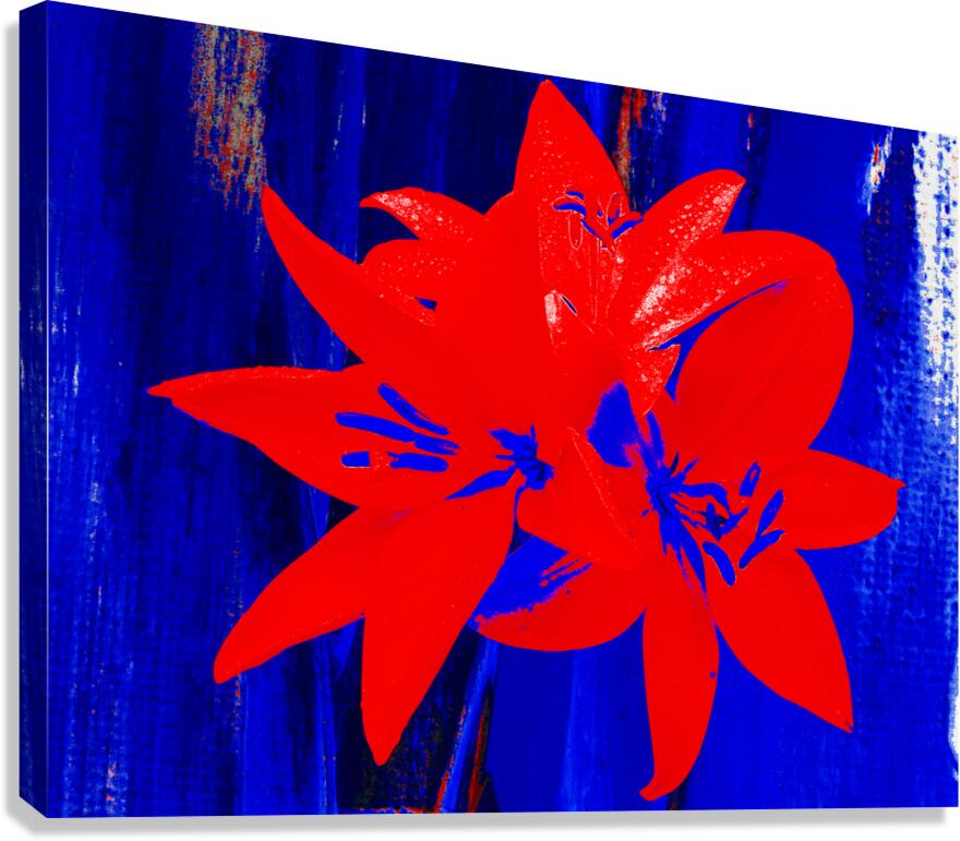  Abstract Bright Trio of Lilies Canvas Print