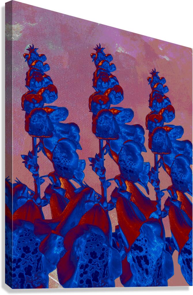 Abstract Vibrant Foxgloves on an Abstract Background Canvas Print