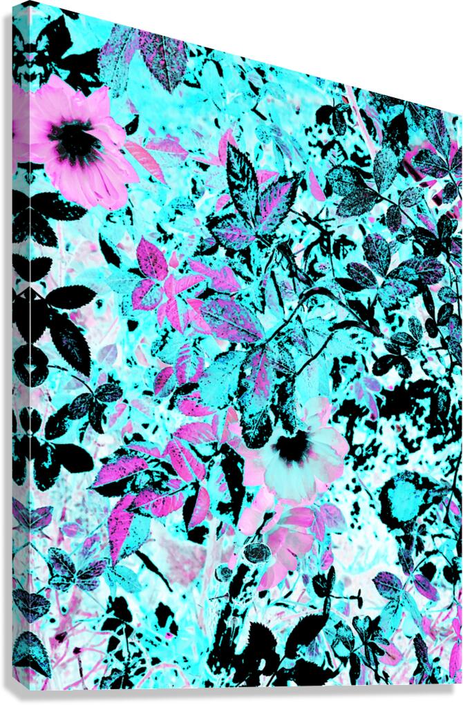 Cyan and Pink Scottish Highlands Garden Canvas Print