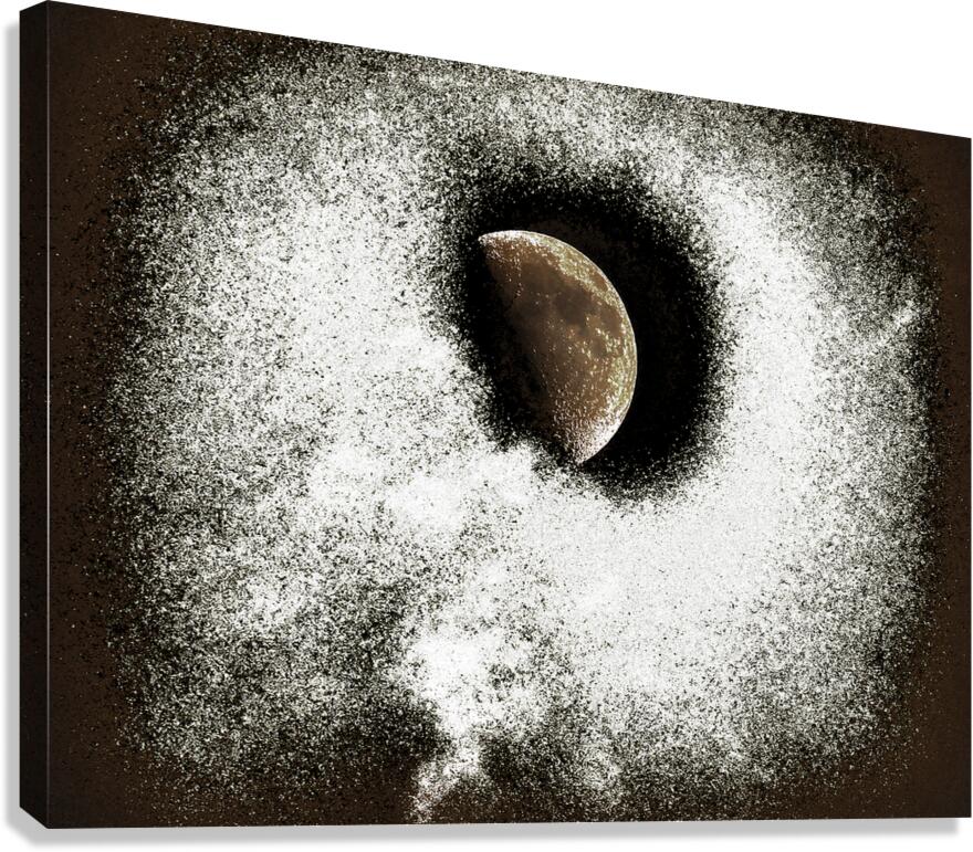 Darker Disintegrating Moon Canvas Print