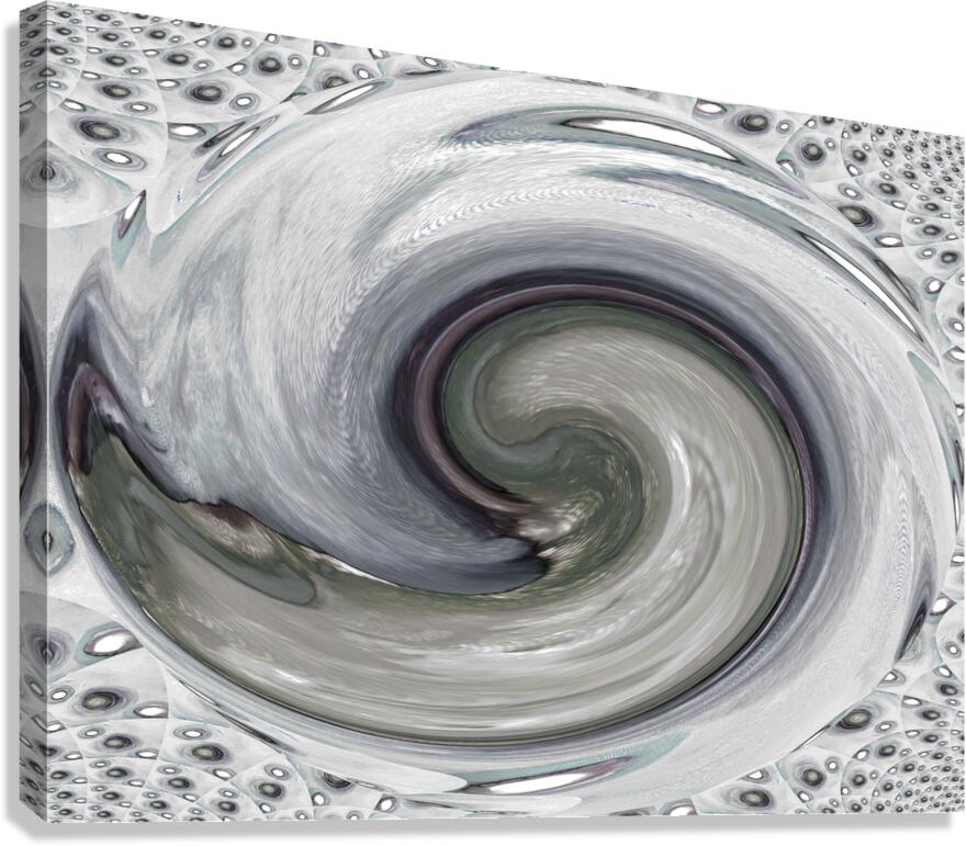 Abstract Silver Acrylic Circles Canvas Print