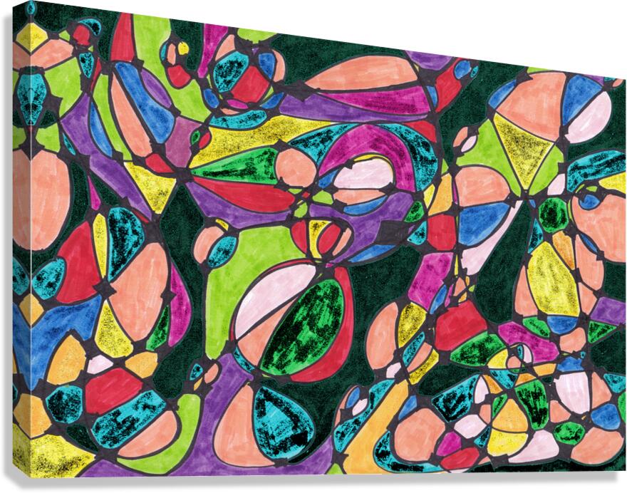 Abstract Colourful Patterned Neurographic Art  Canvas Print