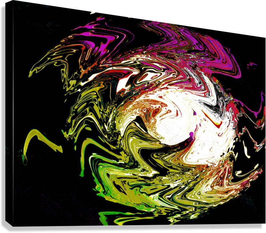 Abstract Vibrant Dynamic Daisy Vortex Canvas Print