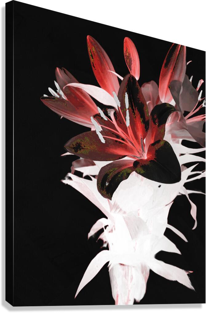 Abstract Lily Vase Bouquet Canvas Print