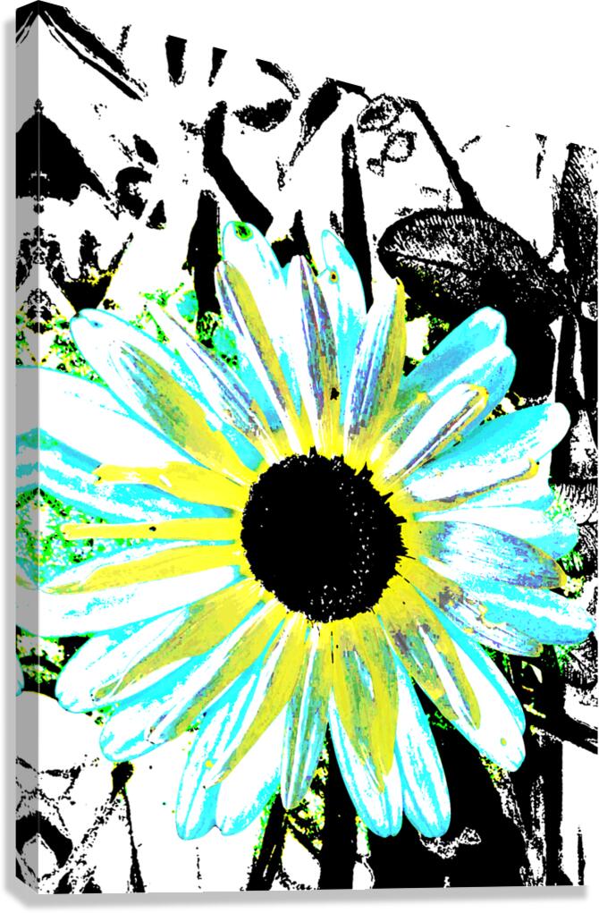 Abstract Vibrant Daisy Canvas Print