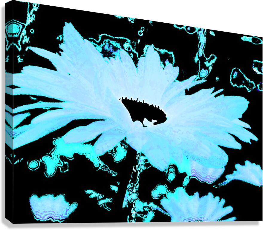 Abstract Daisy in Blue Canvas Print