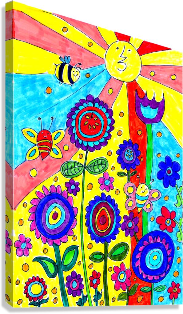 Abstract Doodle Nature Canvas Print