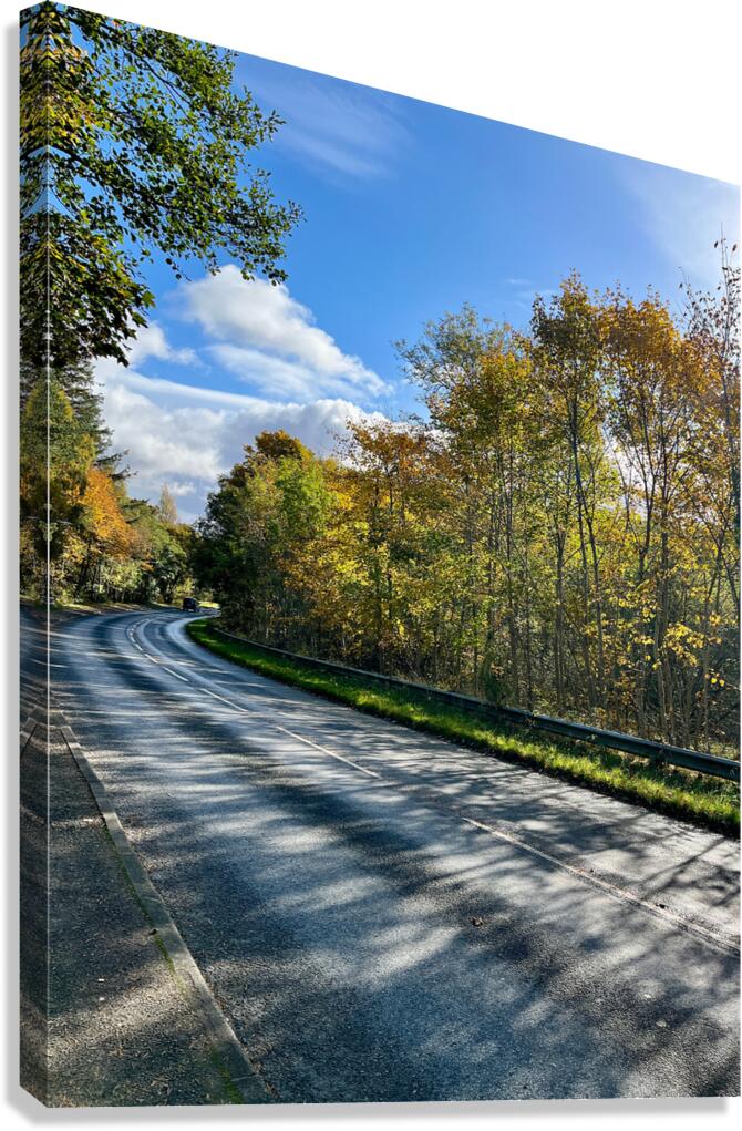 The Winding Autumnal Road in the Scottish Highlands Canvas Print