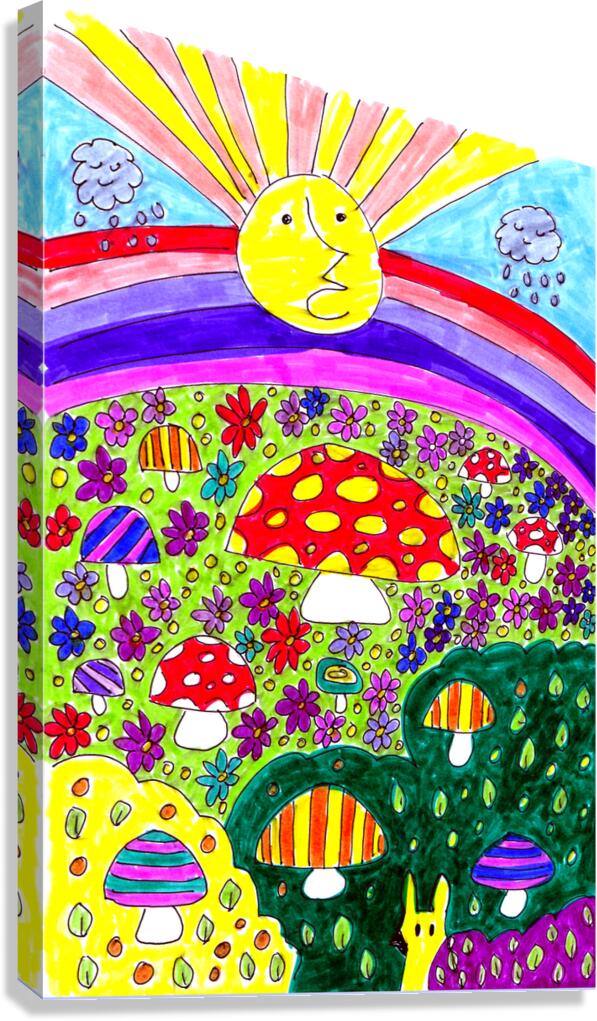 Abstract Doodle Art Sunshine and Showers Canvas Print