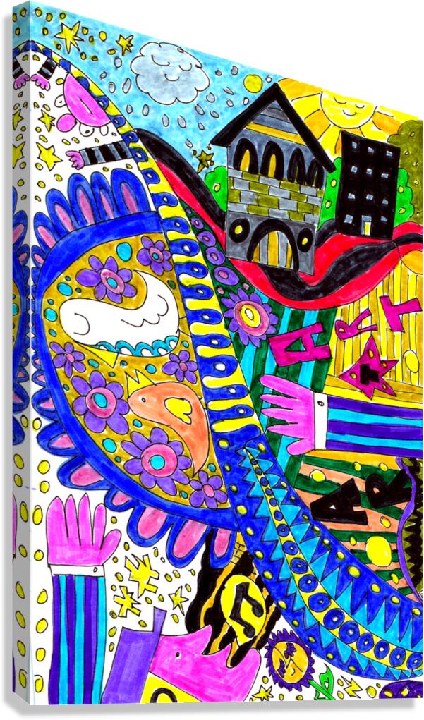 Abstract Doodle Art Creativity Canvas Print