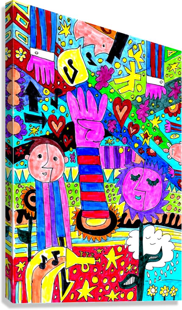 Abstract Doodle Art Colourful Elements Canvas Print