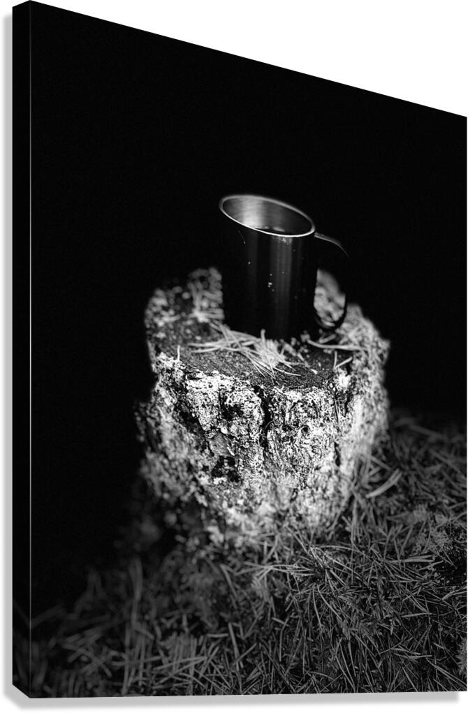 Scenes from the Trail- Mug in Black and White Canvas Print