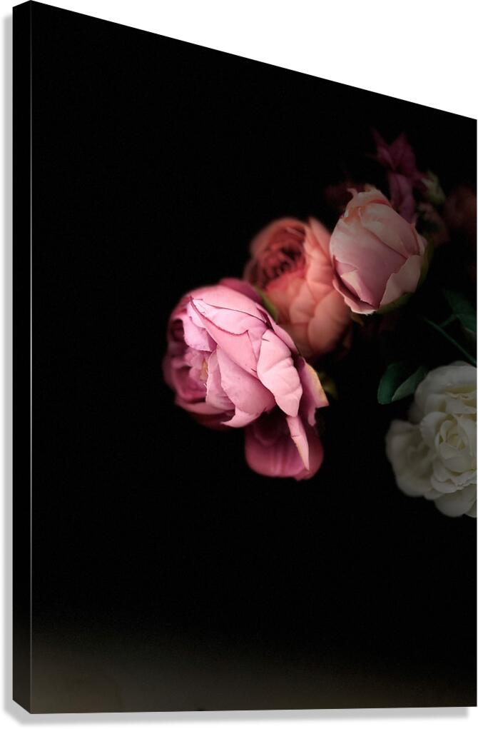 Portrait of Plants- Delicate Fabric Roses Canvas Print