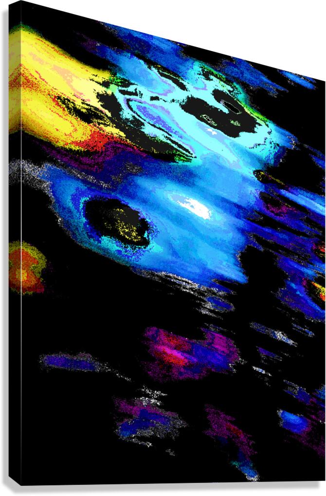 Abstract Vibrant Yellow and Blue Canvas Print